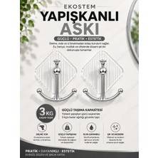 Ekostem Mutfak - Banyo Düzenleyici Yapışkanlı Kristal Askı 2 Adet