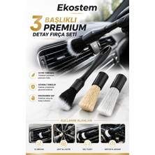 Ekostem Başlıklı Premium Fırça Seti Araba Motor Jant Klima Havalandırma Detaylı Temizlik Fırçası