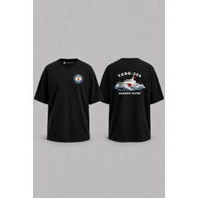 Bahriyeli Collection Oversize TCSG-304  Dalgalar Arası V2 Cep ve Sırt Baskılı Unisex T-Shirt