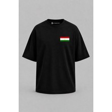 Bahriyeli Collection Oversize Tacikistan Bayrağı Cep Baskılı Unisex T-Shirt