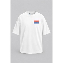 Bahriyeli Collection Oversize Paraguay Bayrağı Cep Baskılı Unisex T-Shirt