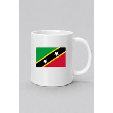 Bahriyeli Collection  Saint Kitts ve Nevis Bayrağı Baskılı Kupa Bardak