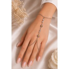 X-lady Accessories Gümüş Renk Çiçek Inci Çelik Şahmeran - 3883