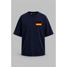 Bahriyeli Collection Oversize Almanya Bayrağı Cep Baskılı Unisex T-Shirt