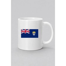 Bahriyeli Collection  Saint Helena, Ascension ve Tristan Da Cunha Bayrağı Baskılı Kupa Bardak