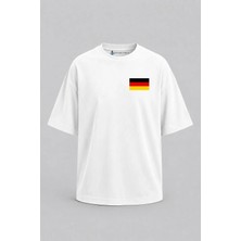 Bahriyeli Collection Oversize Almanya Bayrağı Cep Baskılı Unisex T-Shirt