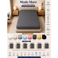 Mode More Antrasit Renkli %100 Pamuklu Penye Lastikli Çarşaf 30-35 cm Yüksek Kenar (Tek Kişilik- Çift Kişilik -Battal ve King Ebat)