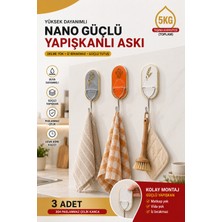 Ekostem Mutfak - Banyo Düzenleyici Yapışkanlı Askı 3 Adet