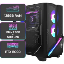MSI Msı Mpg Infınıte X3 Aı 2NVZ9-028EU Intel Core Ultra 9 285K - 128GB Ram - 1tb M.2 SSD - 20TB HDD - Msı Geforce Rtx 5090 Ventus 3x 32GB - W11H
