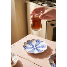 Acar Dem 6'lı Porselen Çay Tabağı Mavi - 15 cm