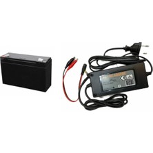 Happy Trend 6V 12AH 20HR 6 Volt 12 Amper Akü + 6 Volt Şarj Cihazı Şarz Adaptör 3.5 Amper Pilsan Uyumlu