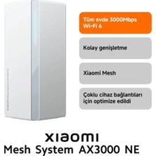 Xiaomi Mesh System AX3000 Ne (Tekli Paket) Wi-Fi 6 Gigabit Mesh Menzil Genişletici (Xiaomi Türkiye Garantili)