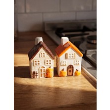 LC Waikiki Ev Figürlü Seramik Tuzluk Biberlik - 6X6X9 cm
