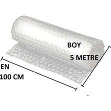Happy Trend Tify Balonlu Naylon 100CM x 5mt (En: 100 Cm, Boy: 5mt.) Üç Katlı Eşya Koruma Ambalajı, Pat Pat