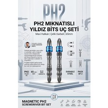 Happy Trend Transformacion 2 Li Ph2 65MM Çift Taraflı Amortisörlü Manyetik Yıldız Bits Tornavida Vidalama Ucu Seti S2 Çelik 723553