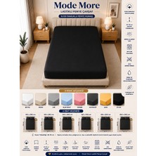 Mode More Siyah Renkli %100 Pamuklu Penye Lastikli Çarşaf 30-35 cm Yüksek Kenar (Tek Kişilik- Çift Kişilik -Battal ve King Ebat)