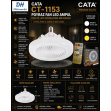 Dh Elektromarket Dhelektromarket Cata CT-1153 Poyraz Fan LED Ampul 42W Kumandalı Dimmerli E27 3 Renk 4500 Lümen