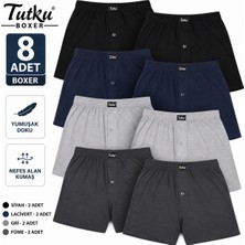 Tutku 8'li Fırsat Ürünü! Erkek Penye Havlu Bel Boxer Karışık Renk