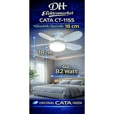 Dh Elektromarket Dhelektromarket Cata CT-1155 Karayel Fan LED Ampul 82W Kumandalı