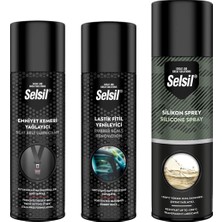 Happy Trend Selsil Araç Iç Bakım Seti Emniyet Kemeri Yağlayıcı Lastik Fitil Yenileyici Silikon Sprey