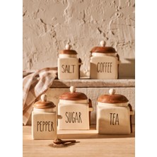 Bella Maison Hygge Seramik 5'li Kavanoz Seti Krem