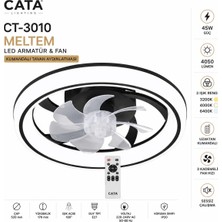 Cata CT-3010 Meltem LED Armatür & Fan Kumandalı Tavan Aydınlatması
