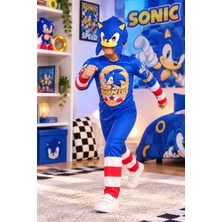 Arya Kostüm Sonic Kaslı Çocuk Kostümü 3-8 Yaş – Süper Kahraman Kostümü