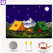 Eding Eğitim Platformu Lightcircuit Kamp Çadırı Fen Bilim Deneyi Kağıt Devre Eğitim Kiti | Paper Circuits Elektrik Deney| Stem CR2032 LED ve Bakır Iletken Bant