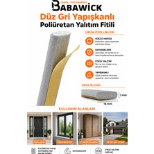 Kendinden Yapışkanlı Bütün Kapı Pencerelere Uyumlu Ses Isı Toz Yalıtım Fitili 4 Metre Gri Poliüretan Yapışkanlı Kaliteli Sünger