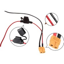 Eding Eğitim Platformu Su Geçirmez XT90 Erkek Konnektörlü 14 Awg Bıçak Tipi Sigorta Yuvası – 30CM Kablo