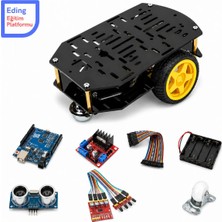 Eding Eğitim Platformu Arduino Çizgi Izleyen Robot Araba Kit Demonte– L298N Motor Sürücü, Mesafe Sensörü, Çizgi Izleyen Sensör Robotik Kodlama Set