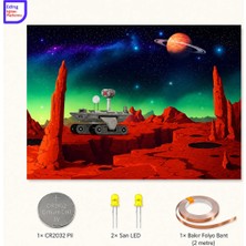 Eding Eğitim Platformu Lightcircuit Gezegenler Mars Fen Bilim Deneyi Kağıt Devre Eğitim Kiti | Paper Circuits Elektrik Deney| Stem CR2032 LED ve Bakır Iletken Bant