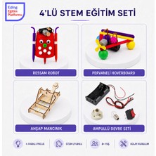 Eding Eğitim Platformu Elektrik Deney , Ressam Robot, Hoverboard, Katapult 4’lü Stem Eğitim Deney Seti – Projeleri | Çocuklar Için Stem Fen Bilimleri Kendin Yap Kit