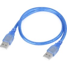 Eding Eğitim Platformu USB 2.0 Erkek To Erkek Data ve Şarj Kablosu Mavi 50CM