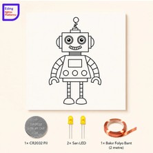 Eding Eğitim Platformu Lightcircuit Anten Robot Elektrik Kağıt Devre Eğitim Kiti | Paper Circuits Elektrik Deney| Stem CR2032 LED ve Bakır Iletken Bant
