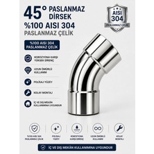 Onurbüküm 45 Derece 42LIK 304 Kalite Paslanmaz Şişme / Geçme Dirsek