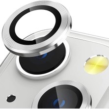 Crocus Aluminum Fit Apple iPhone 13 / 13 Mini Kamera Lens Koruyucu Gümüş