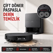 Roborock 36.000 Pa Yüksek Emiş Güçlü Robot Süpürge ve Paspas, Yapay Zekâ Engel Tanıma, Çift Dolaşma Önleyici Fırça ve Otomatik Bakım Istasyonu