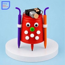 Eding Eğitim Platformu Stem Ahşap Basit Elektrik Devresi Ressam Robot Kendin Yap| Dıy Robot Kit | Fen Bilimleri ve Maker Eğitim Seti