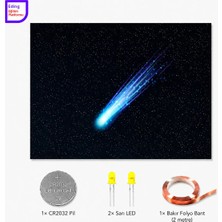 Eding Eğitim Platformu Lightcircuit Yıldız Kayması Fen Bilim Deneyi Kağıt Devre Eğitim Kiti | Paper Circuits Elektrik Deney| Stem CR2032 LED ve Bakır Iletken Bant