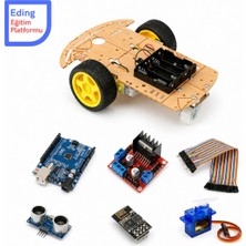Eding Eğitim Platformu Arduino 2WD Robot Araba Kiti Demonte – Wifi Kontrollü, Servo Motorlu ve Engelden Kaçan Akıllı Robotik Kodlama Seti