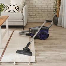 Homend Dustroyer Yatay Süpürge Mor Siyah 1.5 Litre Toz Haznesi ile Güçlü Emiş Teknolojisi