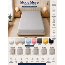 Mode More Gri Renkli %100 Pamuklu Penye Lastikli Çarşaf 30-35 cm Yüksek Kenar (Tek Kişilik- Çift Kişilik -Battal ve King Ebat)