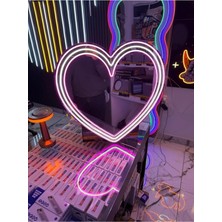 Dh Elektromarket Neon Pleksi Kalp Ayna 55 cm