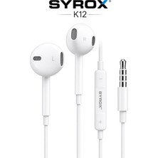 Syrox Beyaz K12 Mikrofonlu Kulak Içi Kulaklık