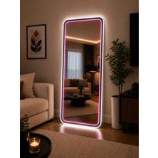 Dh Elektromarket Neon LED Dikdörtgen Boy Aynası 135X56 cm | 8mm Antrasit Mdf | Gerçek Ayna | Tak Çalıştır | Isteğe Göre Renk Seçenekli