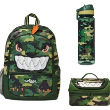 Smiggle Super Budz Dino 3lü Okul Çantası Seti