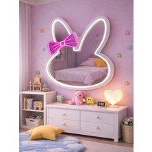 Dh Elektromarket Neon Kurdaleli Tavşan Ayna 60 cm Pembe Beyaz