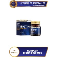 Nutraxin Biotin 5000 mcg 30 Tablet | Yüksek Potens B7 Vitamini