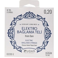 Ugar GS20C-E 0.20 Krom Bam Uzun Sap Elektro Bağlama Teli (6 Tel)